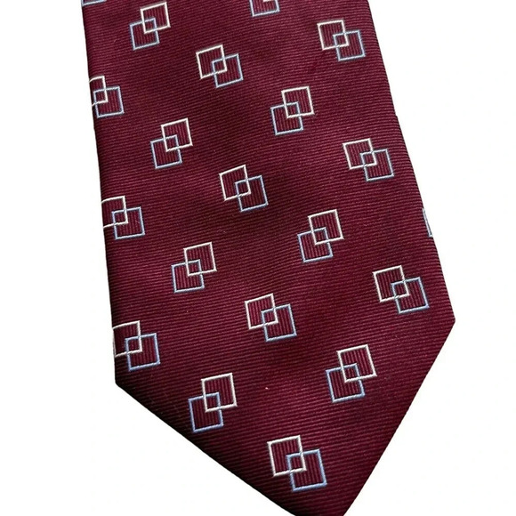 Land’s End Burgundy Silk Tie - Picture 2 of 3